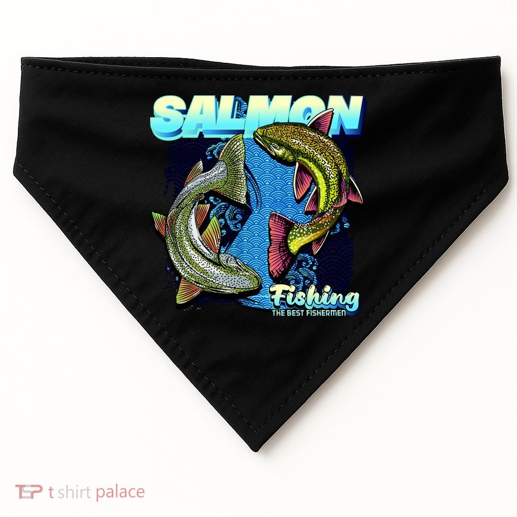 Salmon Fishing USA-Made Doggie Bandana