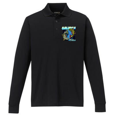 Salmon Fishing Performance Long Sleeve Polo