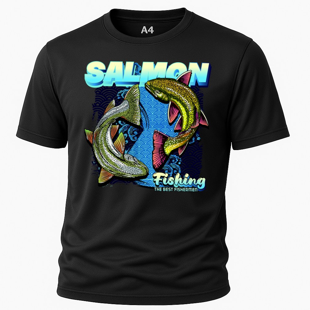 Salmon Fishing Cooling Performance Crew T-Shirt