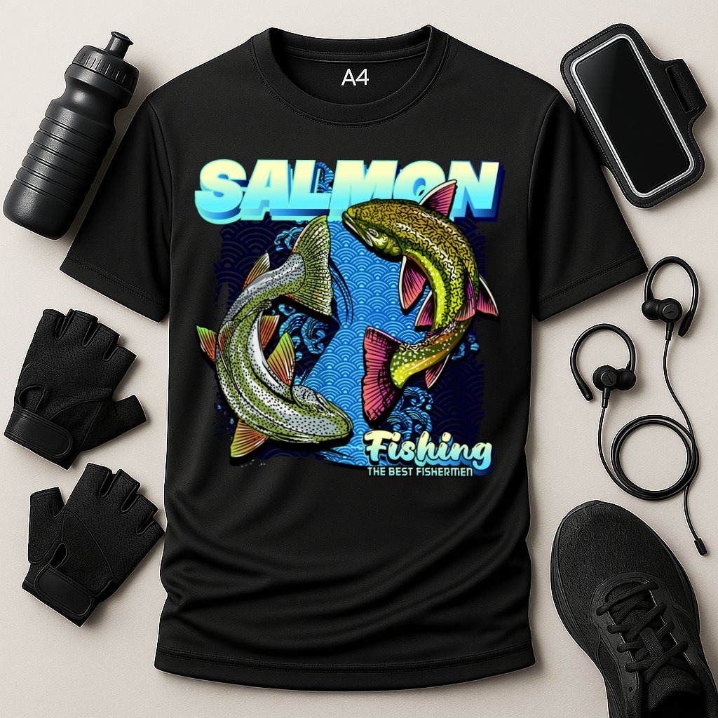 Salmon Fishing Cooling Performance Crew T-Shirt