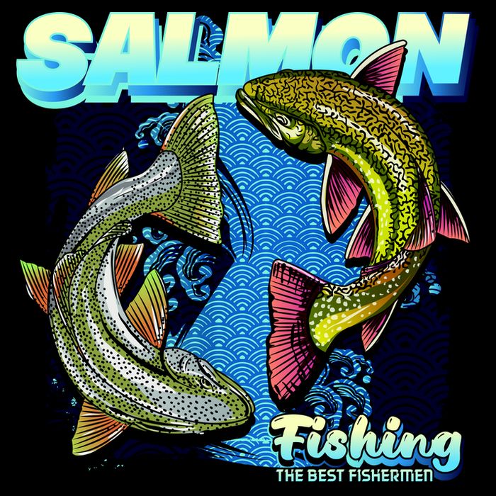 Salmon Fishing Cooling Performance Crew T-Shirt