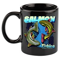 Salmon Fishing 11oz C Handle Ceramic Mug