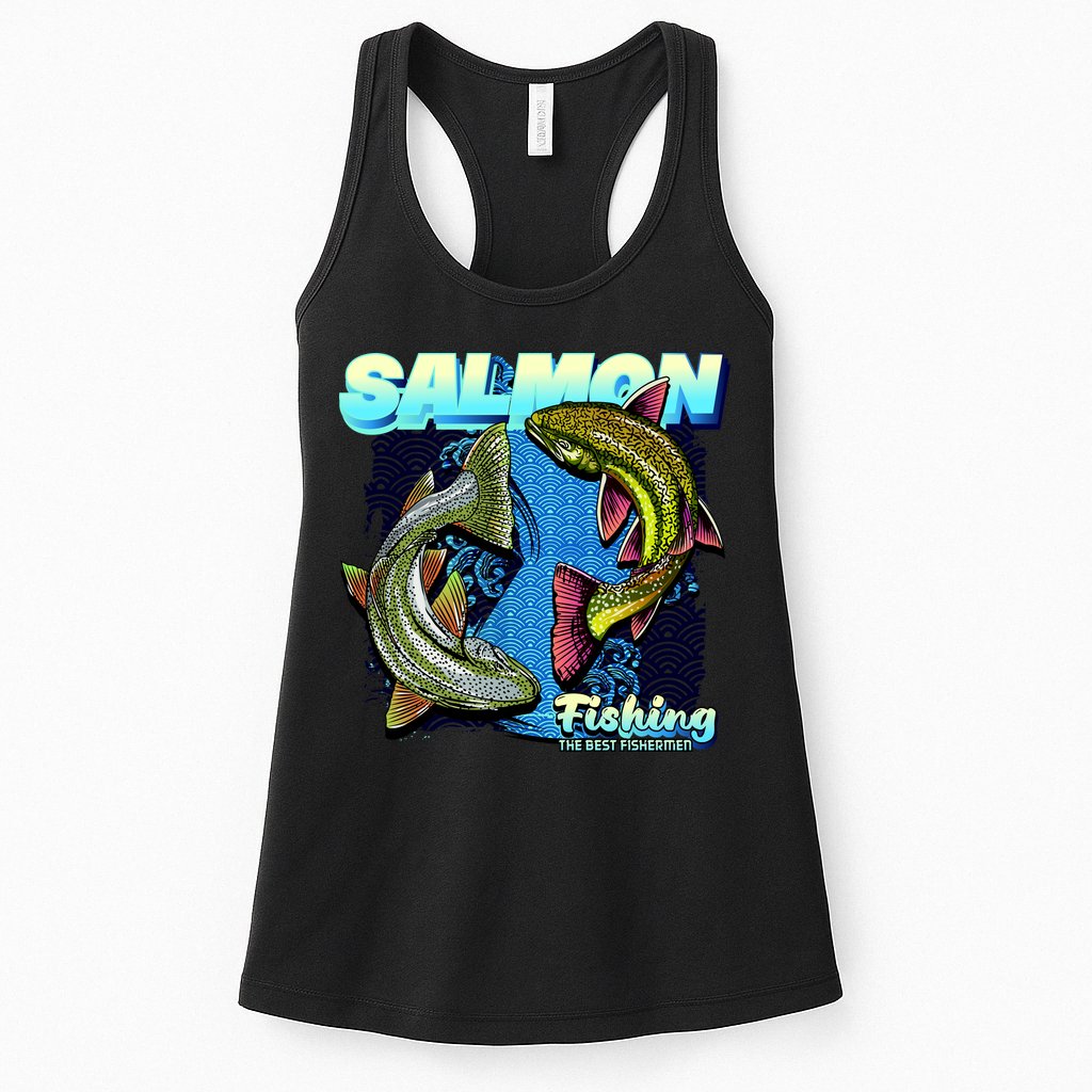 Salmon Fishing Womens Tank Top