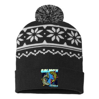 Salmon Fishing USA-Made Snowflake Beanie