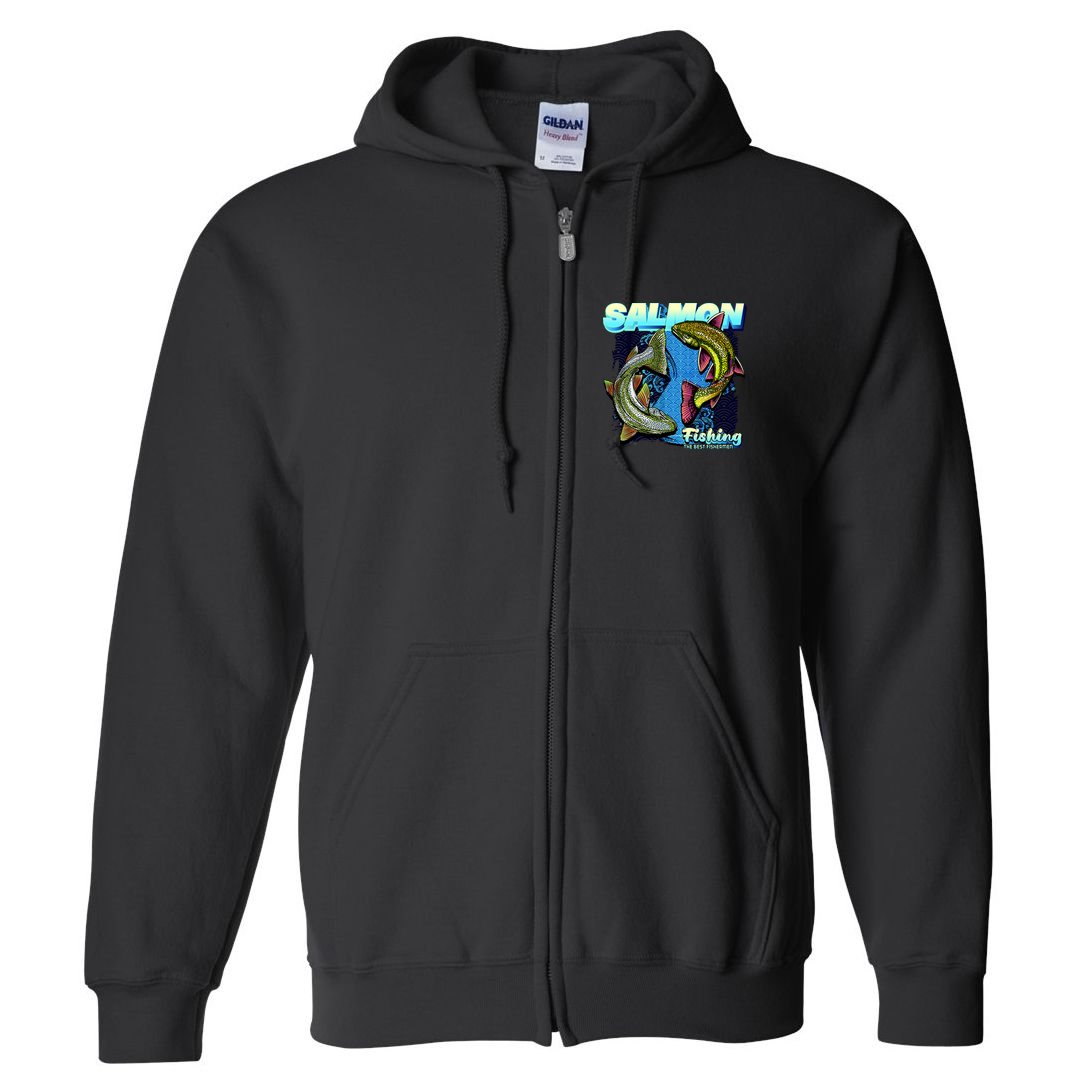 Salmon Fishing Full Zip Hoodie