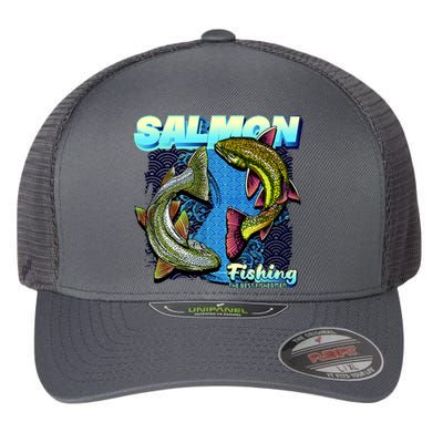 Salmon Fishing Flexfit Unipanel Trucker Cap