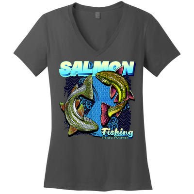 Salmon Fishing Women's V-Neck T-Shirt