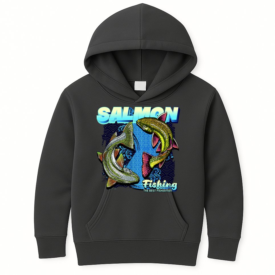 Salmon Fishing Kids Hoodie