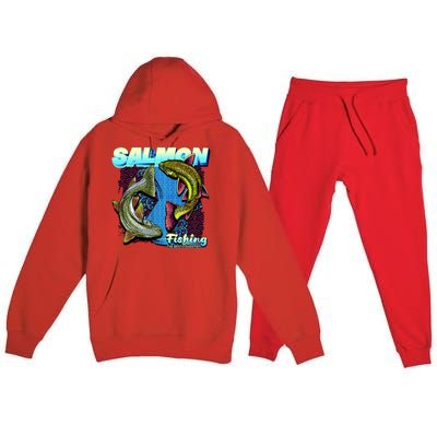 Salmon Fishing Premium Hooded Sweatsuit Set