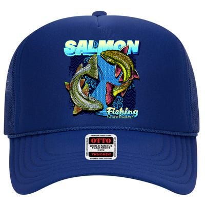 Salmon Fishing High Crown Mesh Back Trucker Hat