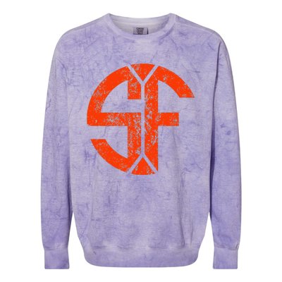 San Francisco Sf Home Monogram Game Day Giant Colorblast Crewneck Sweatshirt