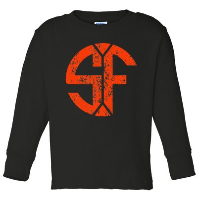 San Francisco Sf Home Monogram Game Day Giant Toddler Long Sleeve Shirt