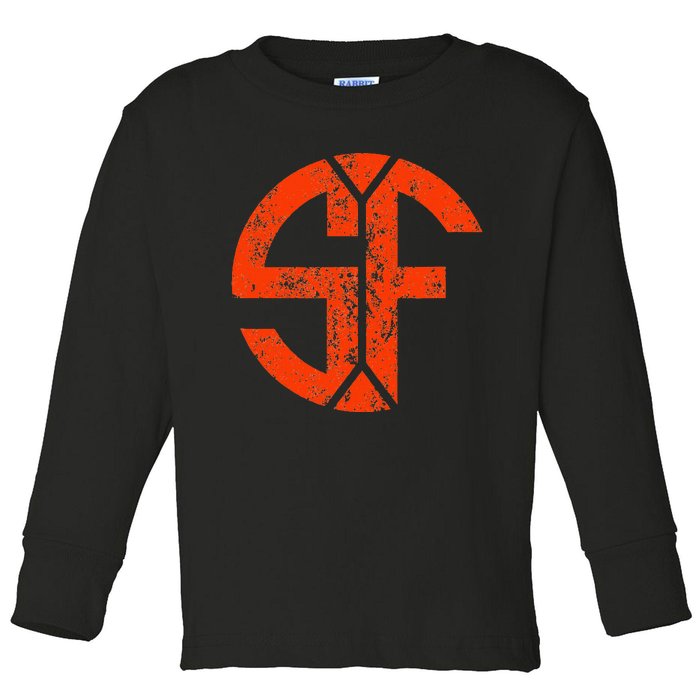 San Francisco Sf Home Monogram Game Day Giant Toddler Long Sleeve Shirt