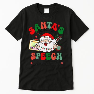 SantaS Favorite Speech Therapist Christmas Therapy Tall T-Shirt