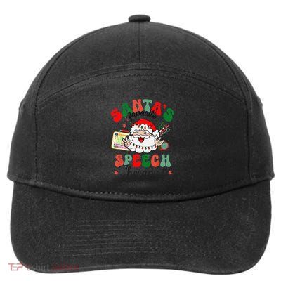SantaS Favorite Speech Therapist Christmas Therapy 7-Panel Snapback Hat