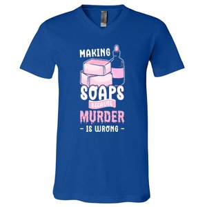 Saponification For Soap Maker And Soap Cooking Soap Making Great Gift V-Neck T-Shirt