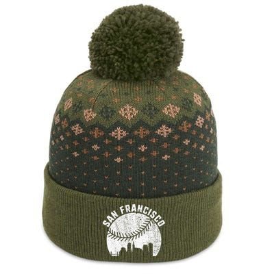 San Francisco Skyline Baseball Vintage California Baseball The Baniff Cuffed Pom Beanie