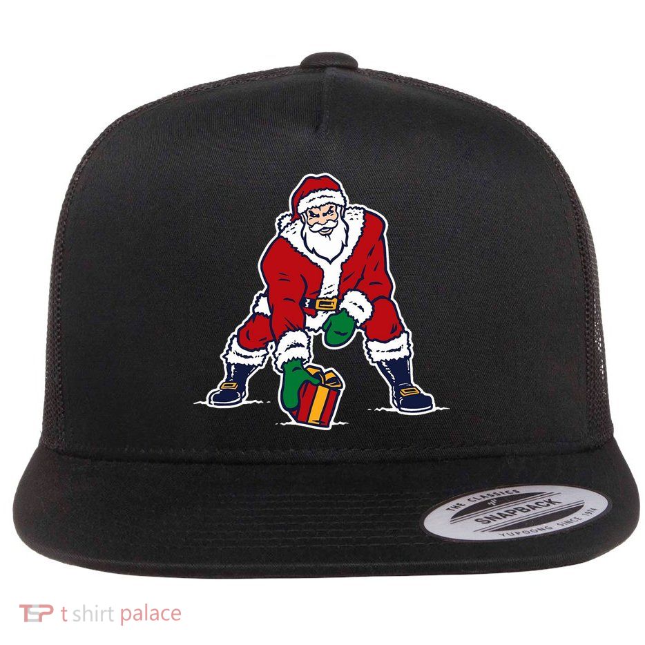 Santa Football Spike Present Flatbill Hat