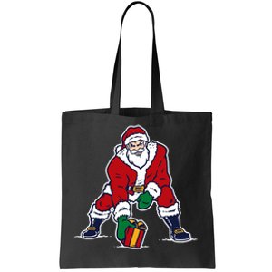 Santa Football Spike Present Tote Bag