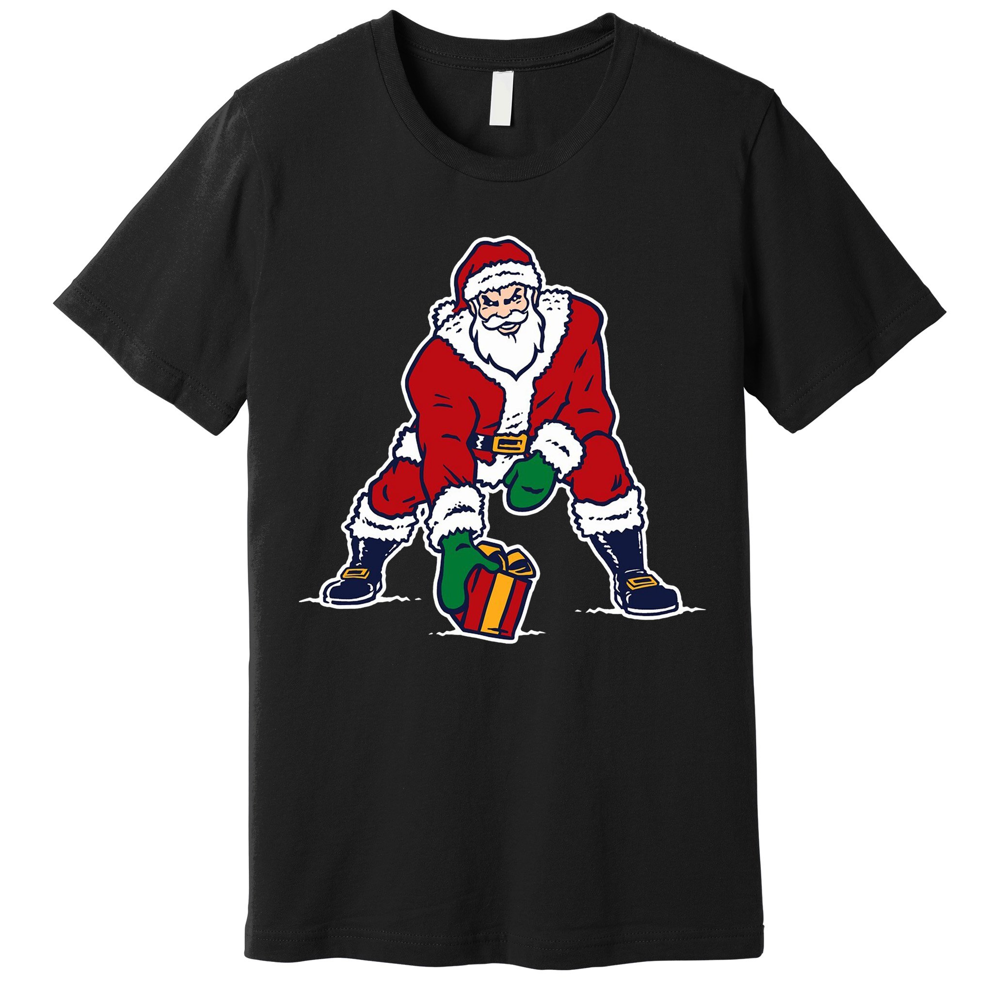 Santa Football Spike Present Premium T-Shirt