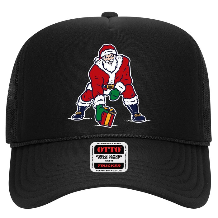 Santa Football Spike Present Trucker Hat