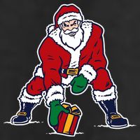 Santa Football Spike Present Trucker Hat