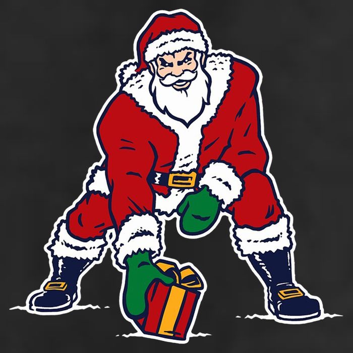Santa Football Spike Present Trucker Hat