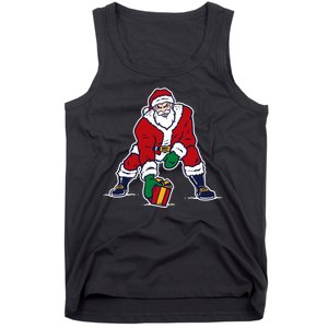 Santa Football Spike Present Tank Top