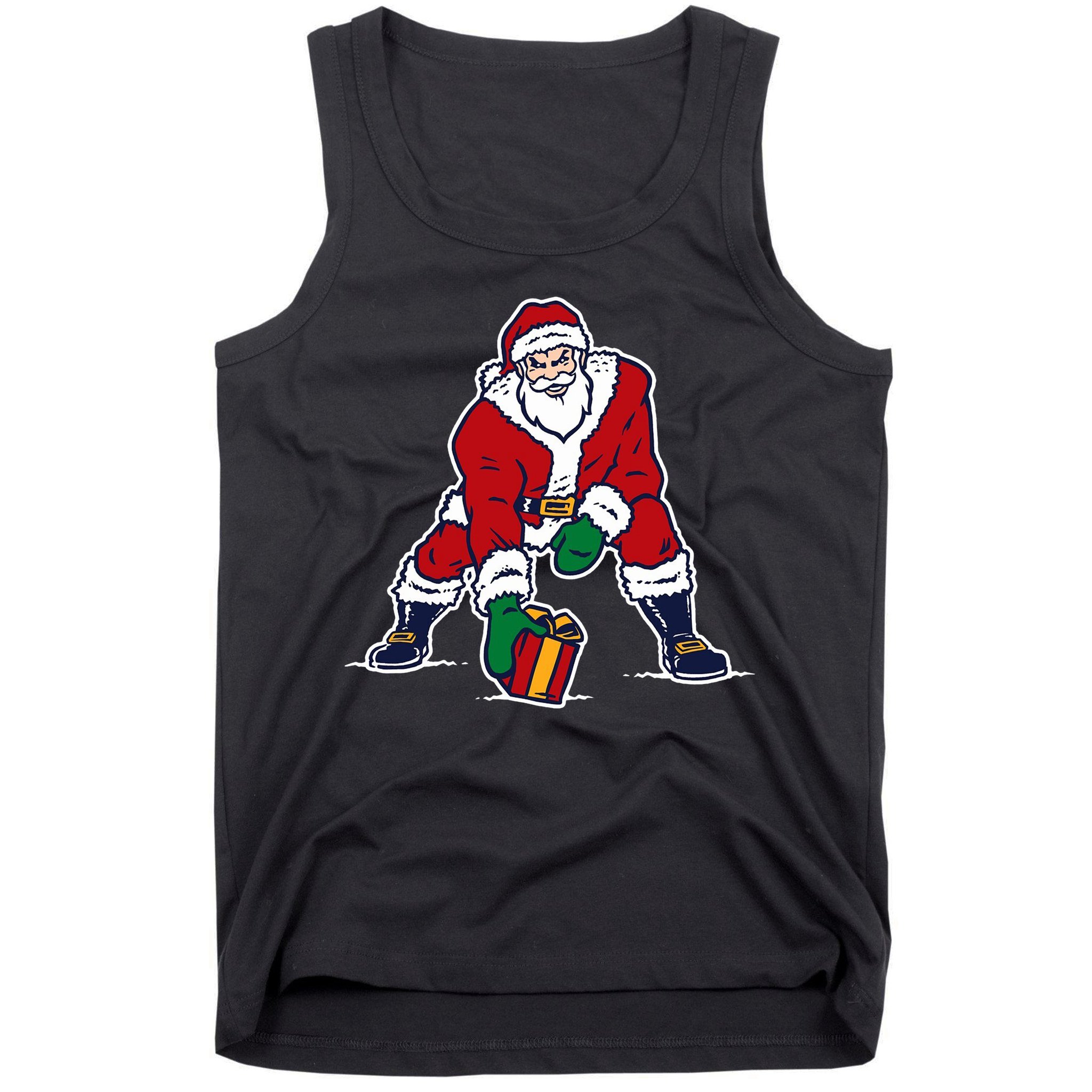 Santa Football Spike Present Tank Top