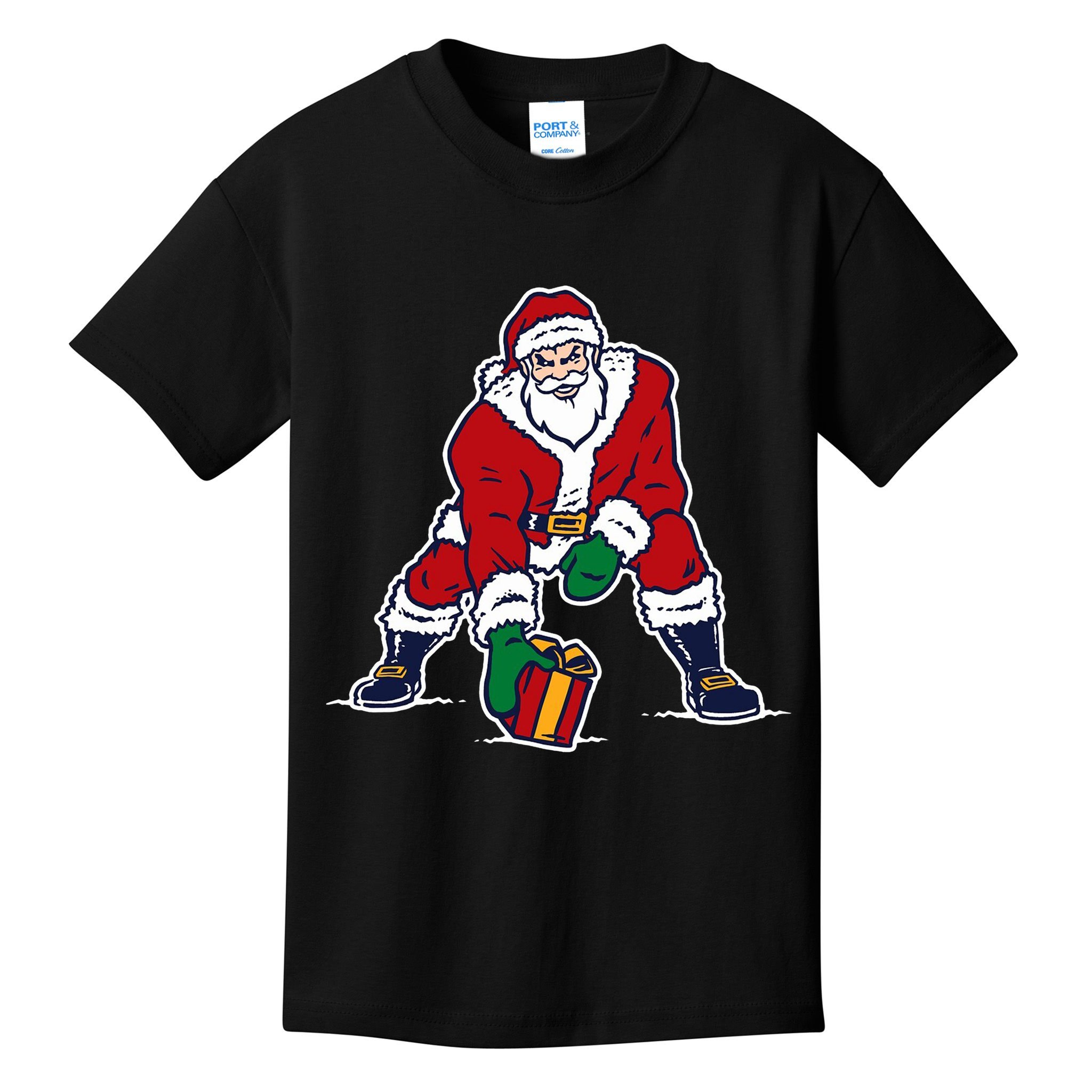 Santa Football Spike Present Kids T-Shirt