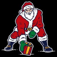 Santa Football Spike Present Kids T-Shirt