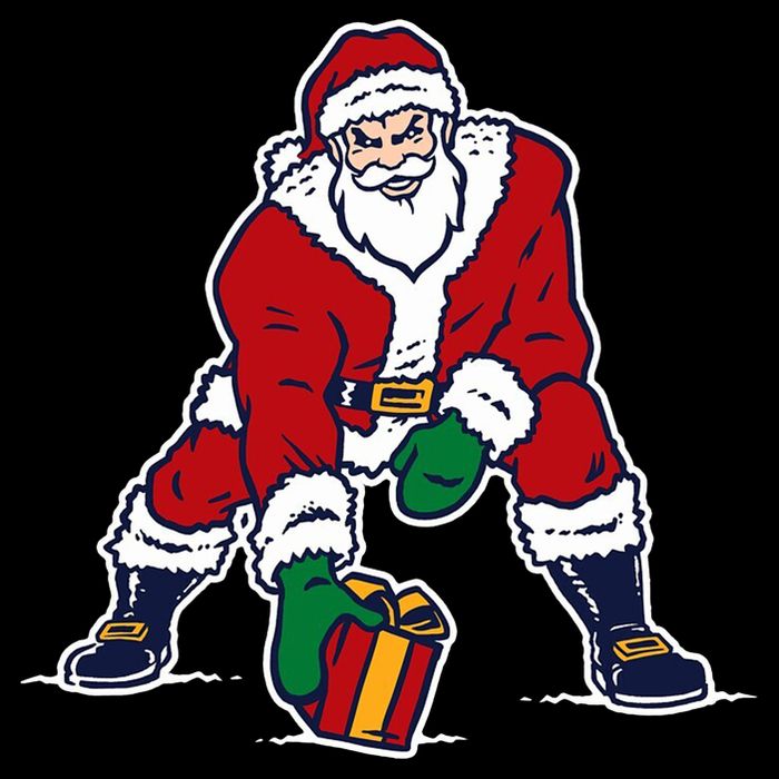 Santa Football Spike Present Kids T-Shirt