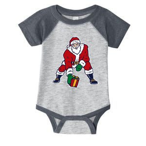 Santa Football Spike Present Infant Baby Jersey Bodysuit