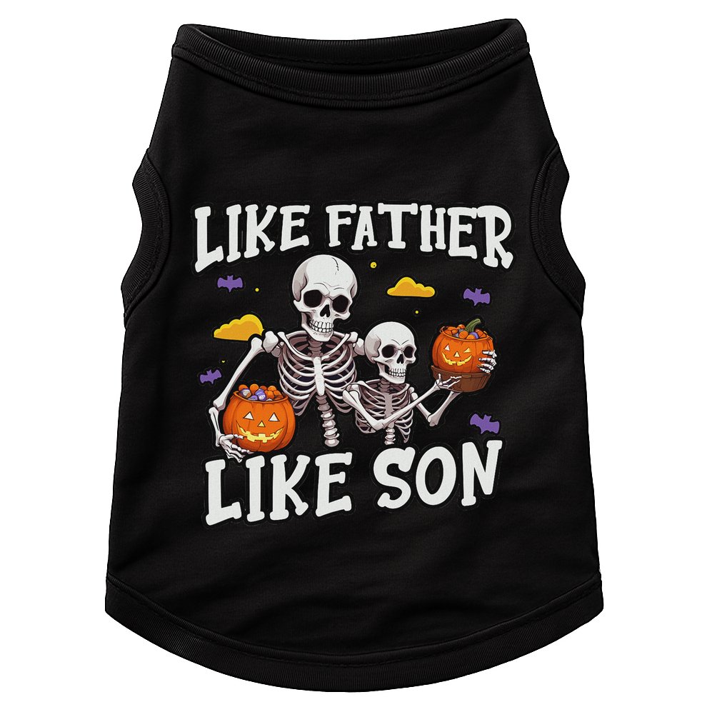 Skeleton Father Son Matching Halloween Costume Doggie Tank