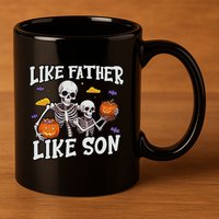 Skeleton Father Son Matching Halloween Costume 11oz C Handle Ceramic Mug