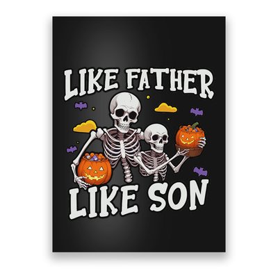 Skeleton Father Son Matching Halloween Costume Poster