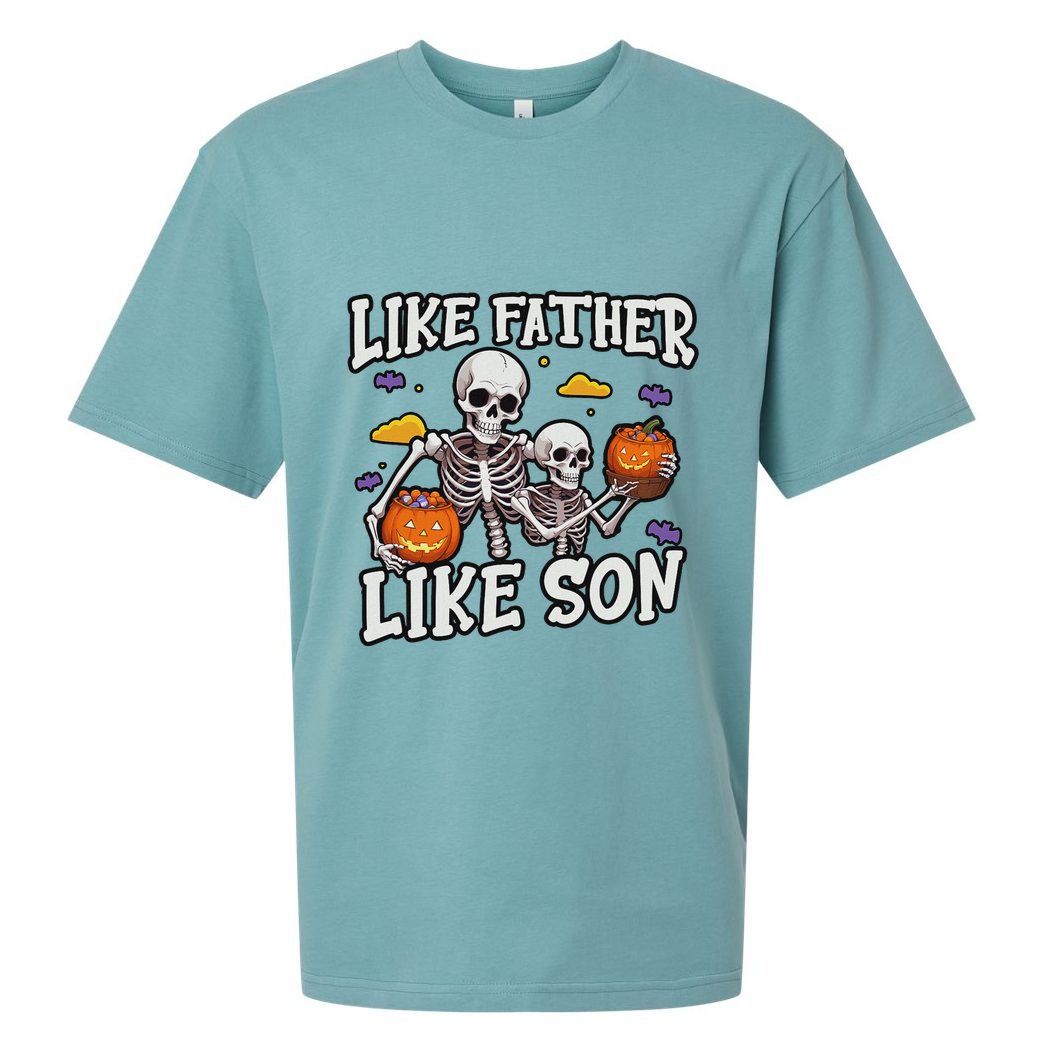Skeleton Father Son Matching Halloween Costume Sueded Cloud Jersey T-Shirt