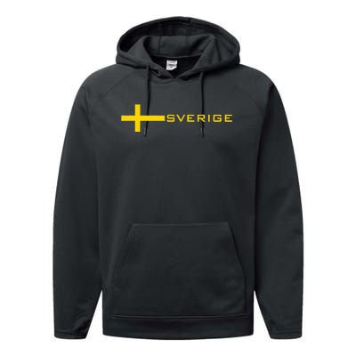 SWEDEN FLAG SWEDISH SOCCER FOOTBALL JERSEY SVERIGE Performance Fleece Hoodie