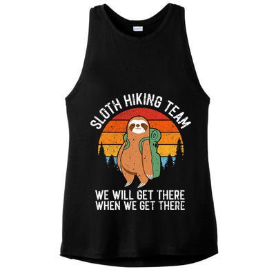 Sloth Funny Sloth Hiking Tee Sloth Lover Ladies PosiCharge Tri-Blend Wicking Tank