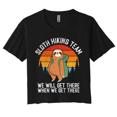 Sloth Funny Sloth Hiking Tee Sloth Lover Crop Top
