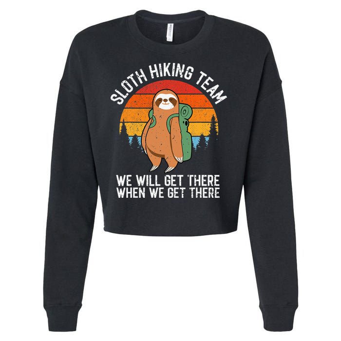 Sloth Funny Sloth Hiking Tee Sloth Lover Cropped Pullover Crew