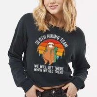 Sloth Funny Sloth Hiking Tee Sloth Lover Cropped Pullover Crew