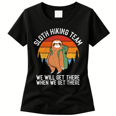 Sloth Funny Sloth Hiking Tee Sloth Lover Womens T-Shirt