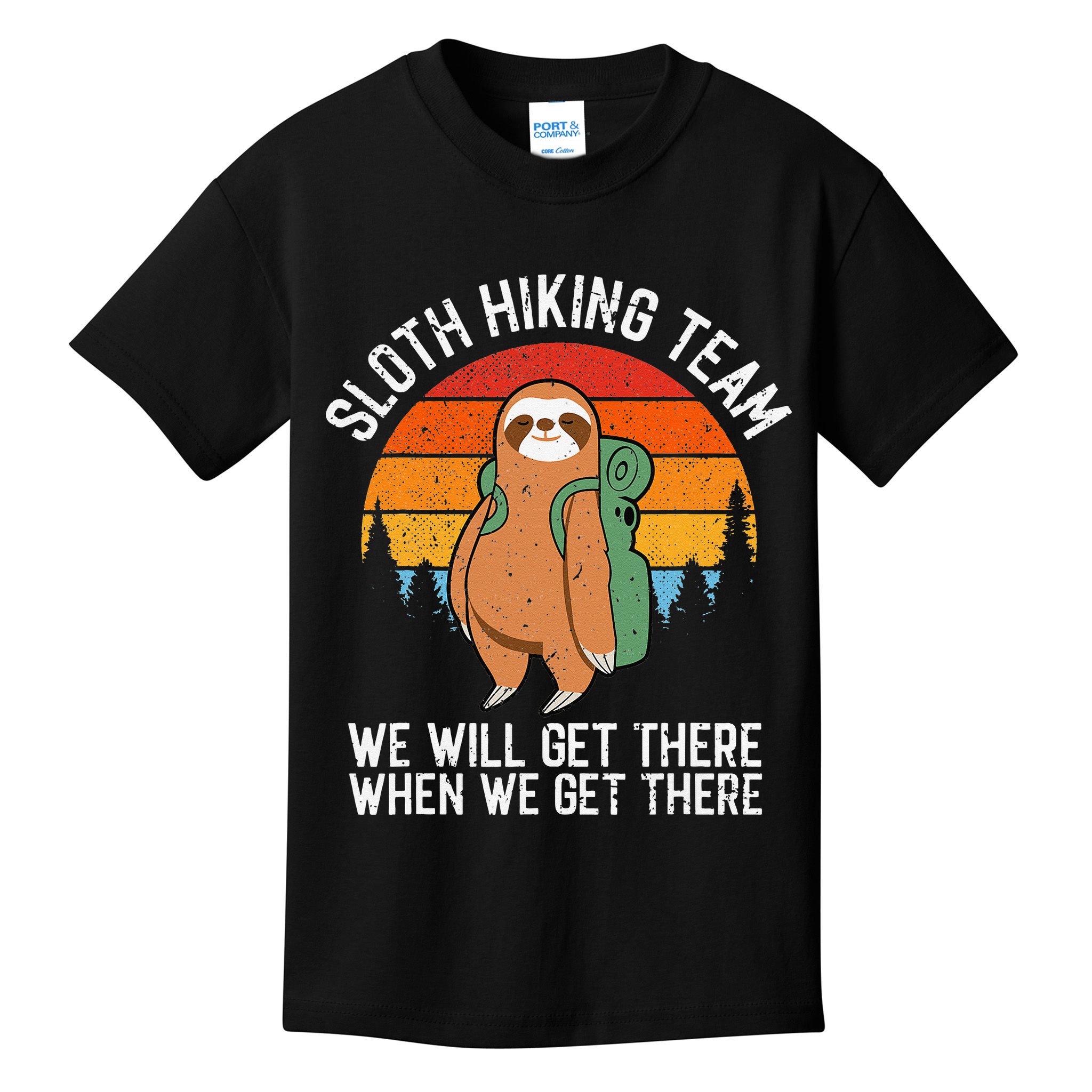 Sloth Funny Sloth Hiking Tee Sloth Lover Kids T-Shirt
