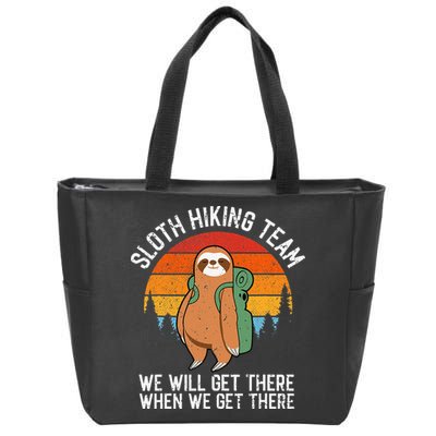 Sloth Funny Sloth Hiking Tee Sloth Lover Zip Tote Bag