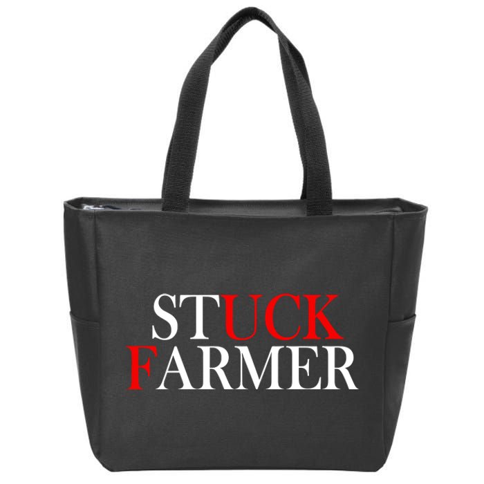 Stuck Farmer Zip Tote Bag