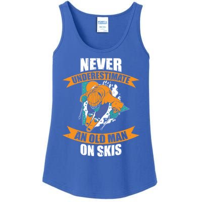 Ski Funny Skiing Never Underestimate An Old On Skis Gift Ladies Essential Tank