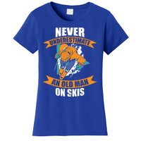 Ski Funny Skiing Never Underestimate An Old On Skis Gift Women's T-Shirt