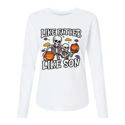 Skeleton Father Son Matching Halloween Costume Womens Cotton Relaxed Long Sleeve T-Shirt