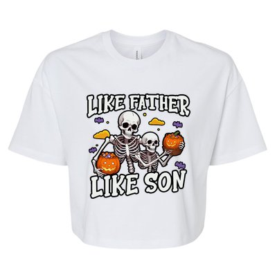 Skeleton Father Son Matching Halloween Costume Bella+Canvas Jersey Crop Tee